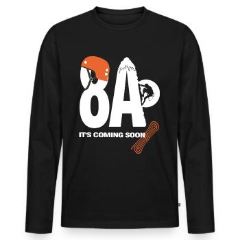8A It's coming soon - escalade passion - T-shirt manches longues Premium bio Homme - noir - Devant - Nico (187cm)