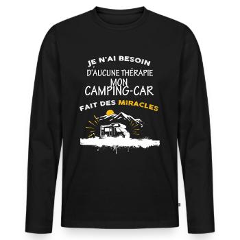 Camping car du miracle - T-shirt manches longues Premium bio Homme - noir - Devant - Nico (187cm)