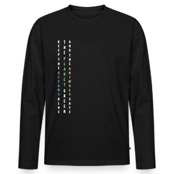 Keep the Planet green Umweltschutz Tierschutz öko - Männer Premium Bio Langarmshirt - Schwarz - Vorne - Nico (187cm)