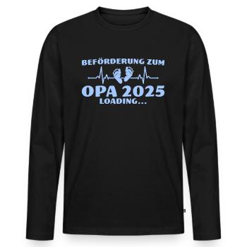 Schwangerschaft ankündigen Opa 2025 loading - Männer Premium Bio Langarmshirt - Schwarz - Vorne - Nico (187cm)