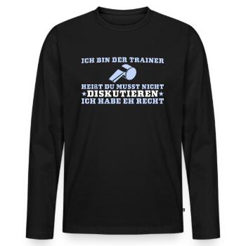 Fußballtrainer Ich habe eh recht Trainer - Männer Premium Bio Langarmshirt - Schwarz - Vorne - Nico (187cm)