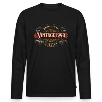 Millésime 1990's Premium Design - T-shirt manches longues Premium bio Homme - noir - Devant - Nico (187cm)