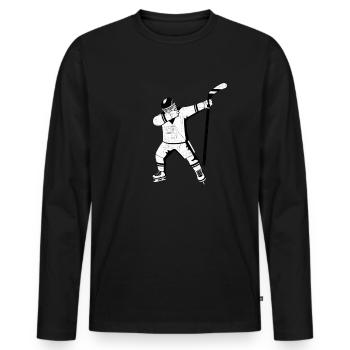 Dabbing Ice Hockey Player Dab Dance - T-shirt manches longues Premium bio Homme - noir - Devant - Nico (187cm)