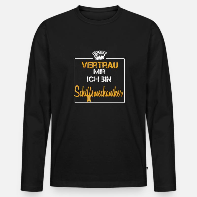 Schiffsmechaniker - Männer Premium Bio Langarmshirt - Schwarz
