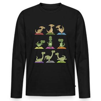 Yogi Namaste cadeau de méditation de yoga de yoga - T-shirt manches longues Premium bio Homme - noir - Devant - Nico (187cm)