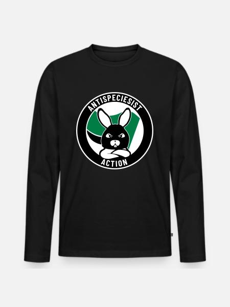Antispeciesist Action – Bunny - Männer Premium Bio Langarmshirt - Schwarz