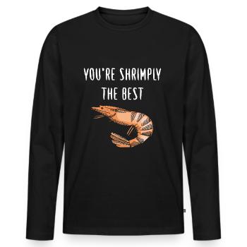 Shrimply the best - Men's Premium Organic Long Sleeve Shirt - black - Front - Nico (187cm)
