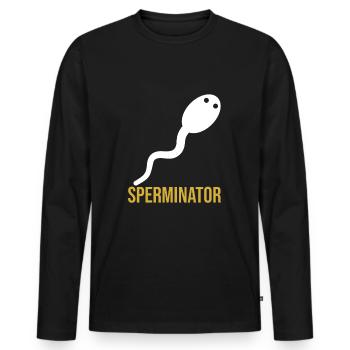 Sperminateur - T-shirt manches longues Premium bio Homme - noir - Devant - Nico (187cm)