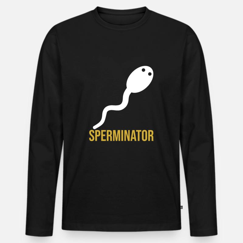 Sperminator - Männer Premium Bio Langarmshirt - Schwarz