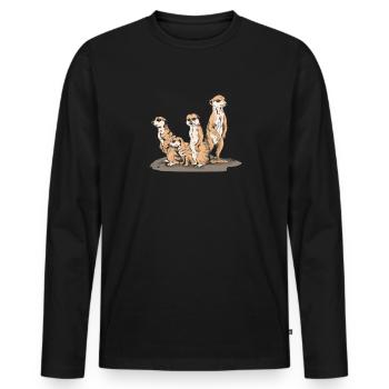 Suricate - T-shirt manches longues Premium bio Homme - noir - Devant - Nico (187cm)