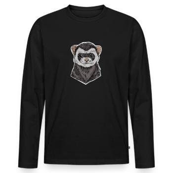 Frettchen - Männer Premium Bio Langarmshirt - Schwarz - Vorne - Nico (187cm)