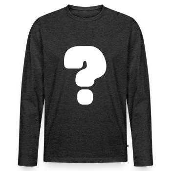 Question mark ? - Men's Premium Organic Long Sleeve Shirt - heather anthracite - Front - Nico (187cm)