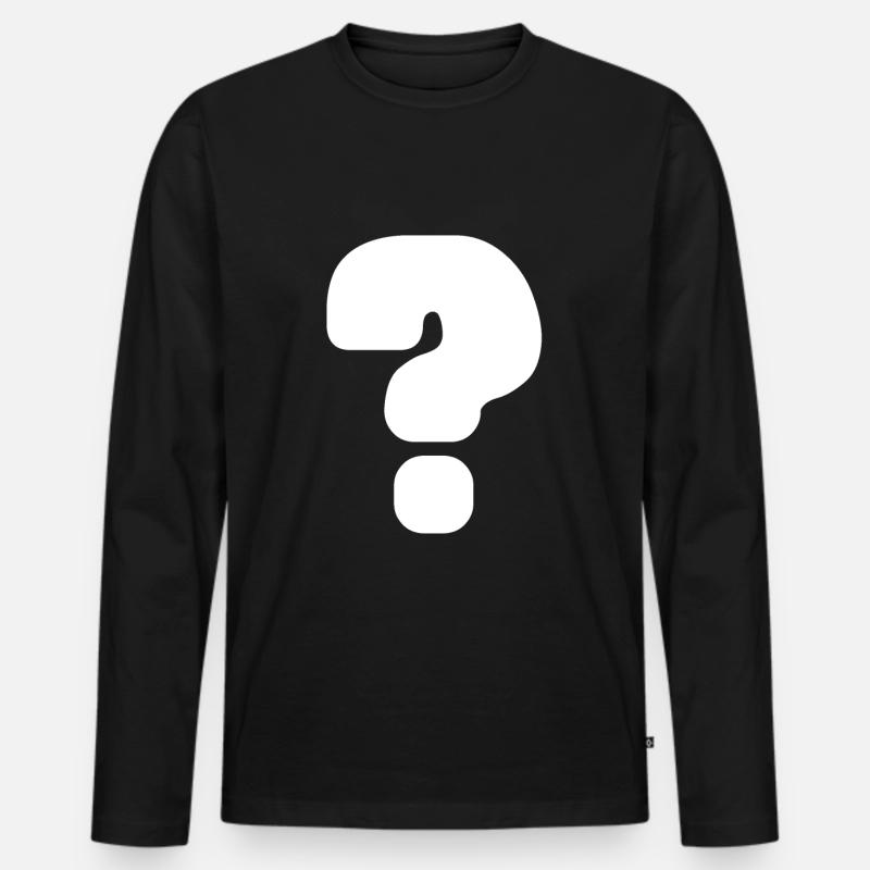 fragezeichen ? - Männer Premium Bio Langarmshirt - Schwarz