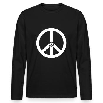 signe de paix - T-shirt manches longues Premium bio Homme - noir - Devant - Nico (187cm)