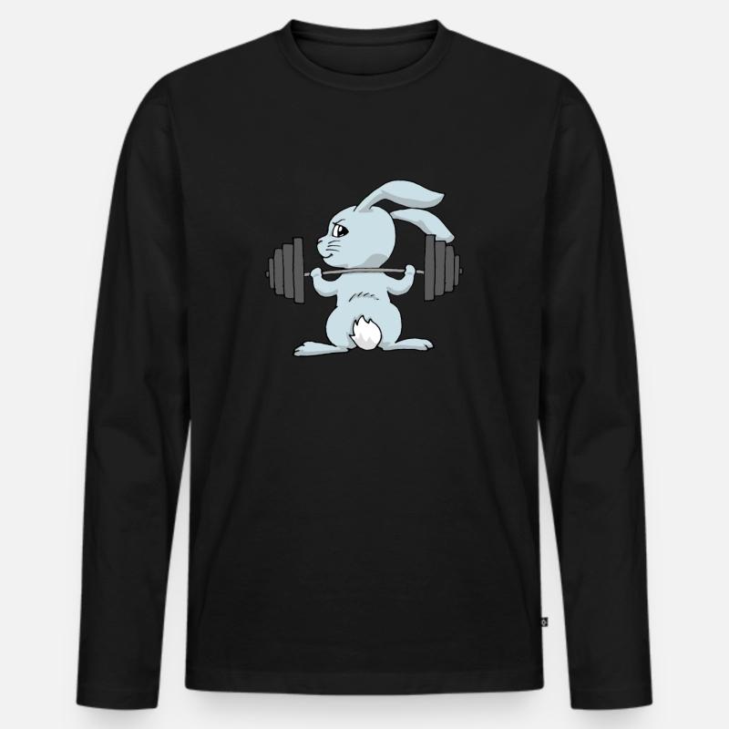 Hase Training - Männer Premium Bio Langarmshirt - Schwarz