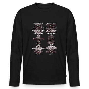 Basis Vokabular Spanisch - Männer Premium Bio Langarmshirt - Schwarz - Vorne - Nico (187cm)