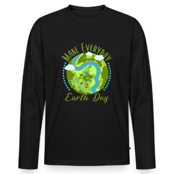 Green Earth Environmental Protection Environmental Change Eco Shirt - Men's Premium Organic Long Sleeve Shirt - black - Front - Nico (187cm)