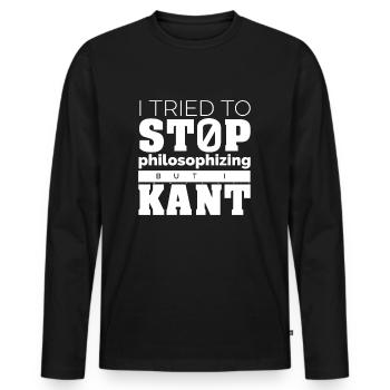 Philosophie Kant Shirt - Männer Premium Bio Langarmshirt - Schwarz - Vorne - Nico (187cm)