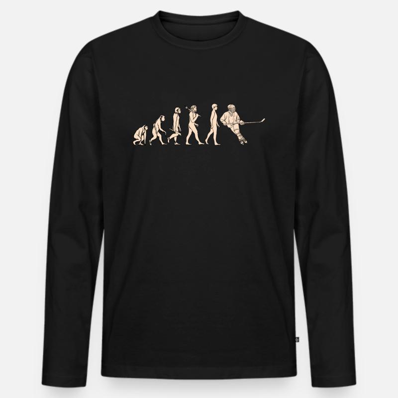 Evolution Eishockey Design für Eishockeyspieler - Männer Premium Bio Langarmshirt - Schwarz