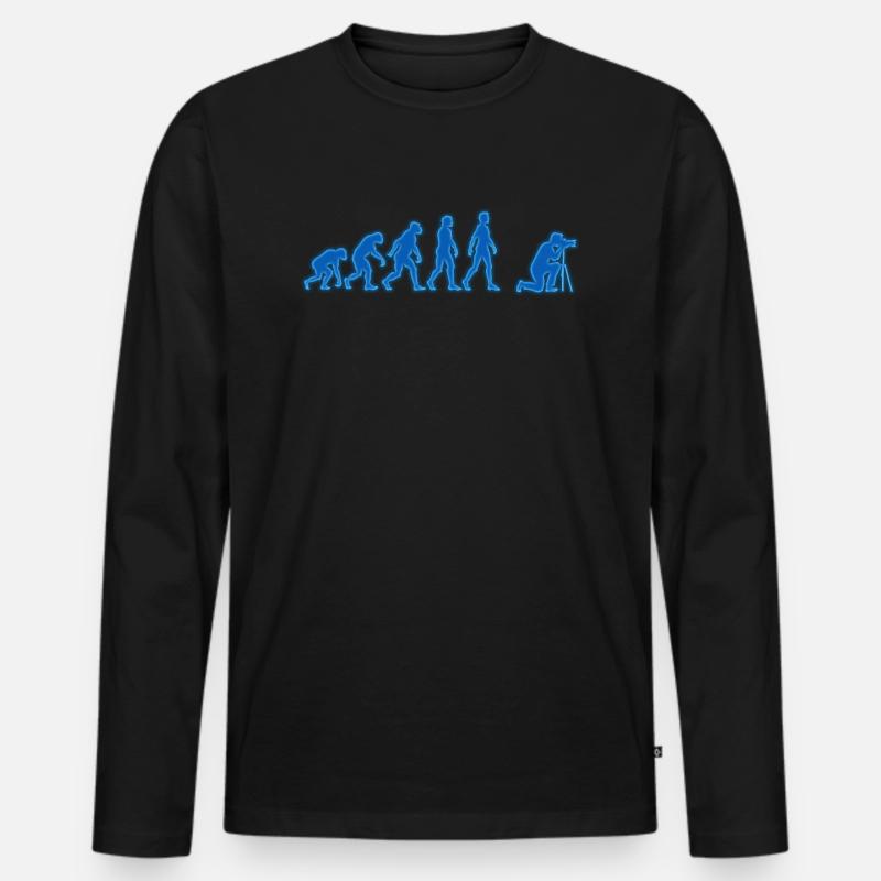 Fotografie Lustiges Fotografie Evolution Geschenk - Männer Premium Bio Langarmshirt - Schwarz