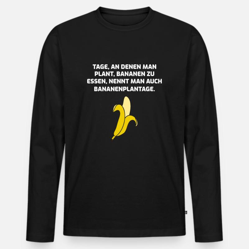 Banane - Männer Premium Bio Langarmshirt - Schwarz