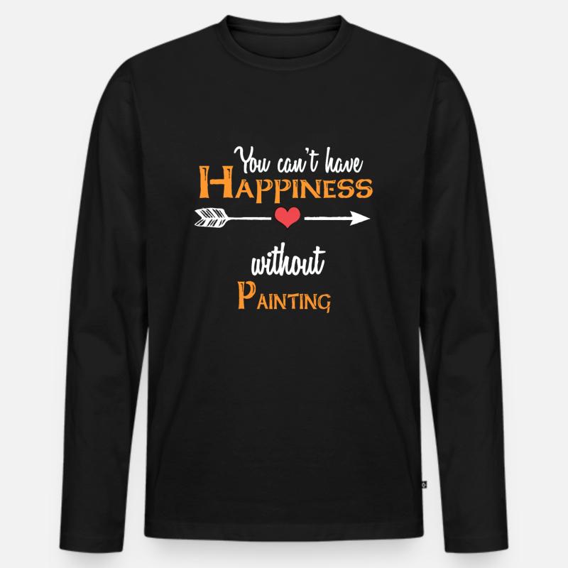 Malerei - Männer Premium Bio Langarmshirt - Schwarz