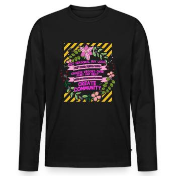 sauver la planète - T-shirt manches longues Premium bio Homme - noir - Devant - Nico (187cm)