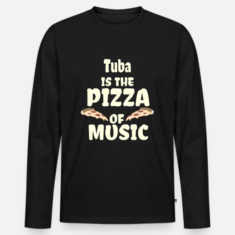 Tuba - Männer Premium Bio Langarmshirt - Schwarz
