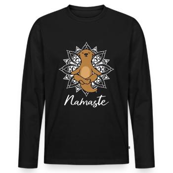 Loutre Yoga Méditation Yogi Namaste Cadeau - T-shirt manches longues Premium bio Homme - noir - Devant - Nico (187cm)