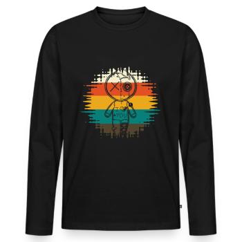 Voodoo Puppe Ich liebe dich - Männer Premium Bio Langarmshirt - Schwarz - Vorne - Nico (187cm)