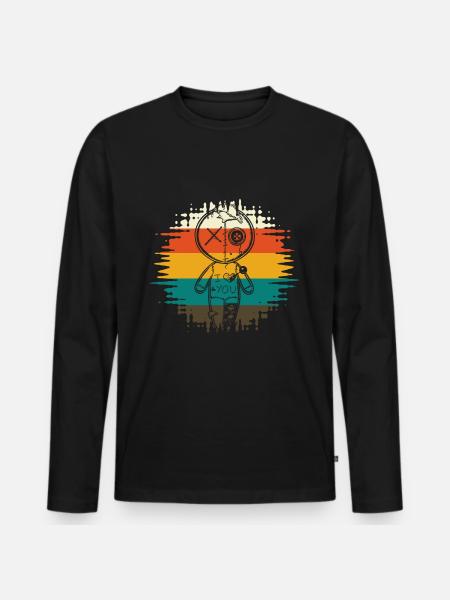 Voodoo doll I love you - Men's Premium Organic Long Sleeve Shirt - black