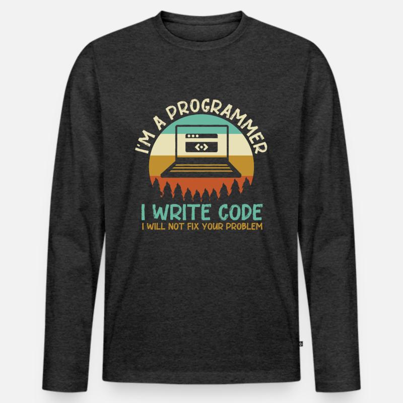 Programmeur Code Codage T-shirt manches longues Premium bio Homme