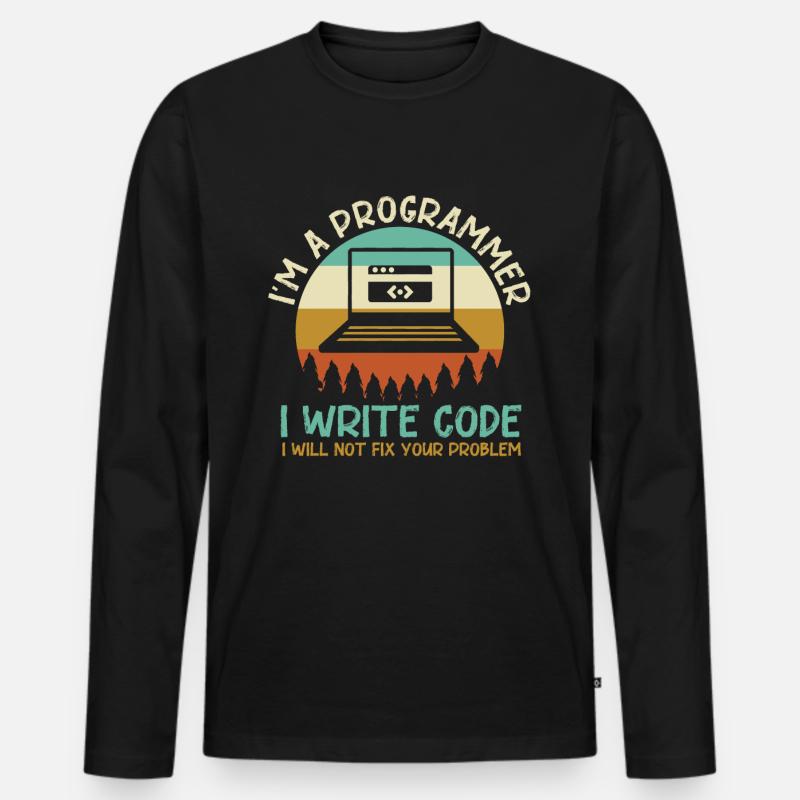 Programmierer Code Coding - Männer Premium Bio Langarmshirt - Schwarz