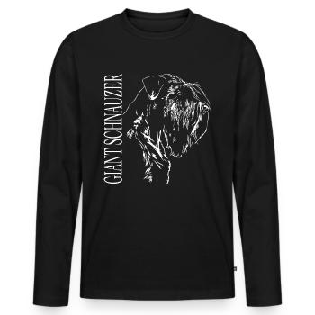 GIANT SCHNAUZER Portrait de chien Chiens Wilsigns - T-shirt manches longues Premium bio Homme - noir - Devant - Nico (187cm)