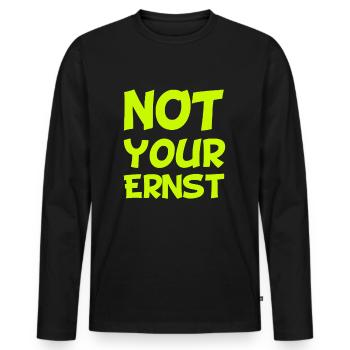 nicht Dein Ernst - Denglish - Männer Premium Bio Langarmshirt - Schwarz - Vorne - Nico (187cm)