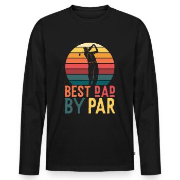 Meilleur papa par père de golf disant - T-shirt manches longues Premium bio Homme - noir - Devant - Nico (187cm)