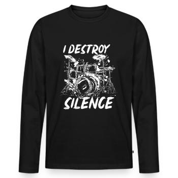 Drummer drummer - Men's Premium Organic Long Sleeve Shirt - black - Front - Nico (187cm)
