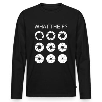 Fotografie Objektiv Linse - Männer Premium Bio Langarmshirt - Schwarz - Vorne - Nico (187cm)