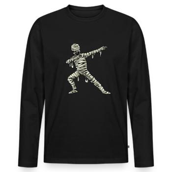 Dabbing Mummy Funny mummy gift - Men's Premium Organic Long Sleeve Shirt - black - Front - Nico (187cm)