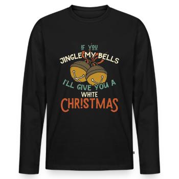 Glocken läuten Weihnachten - Männer Premium Bio Langarmshirt - Schwarz - Vorne - Nico (187cm)