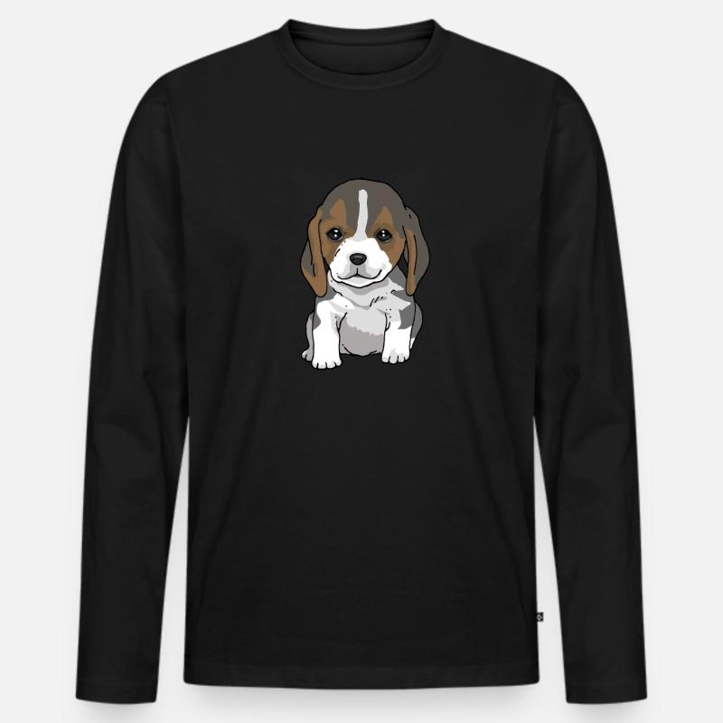 Beagle - Männer Premium Bio Langarmshirt - Schwarz