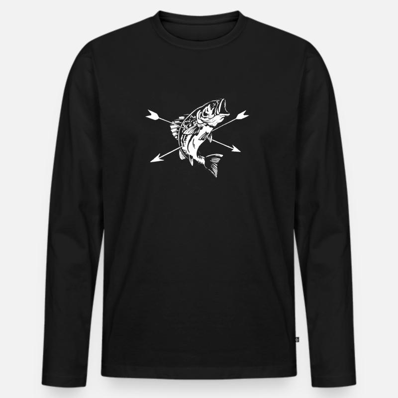 Bogen Angeln - Männer Premium Bio Langarmshirt - Schwarz