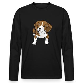 Beagle - Männer Premium Bio Langarmshirt - Schwarz - Vorne - Nico (187cm)