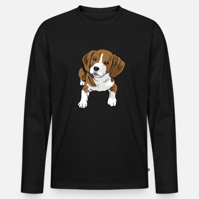 Beagle - Männer Premium Bio Langarmshirt - Schwarz