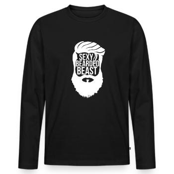 Bête Barbu Sexy - T-shirt manches longues Premium bio Homme - noir - Devant - Nico (187cm)