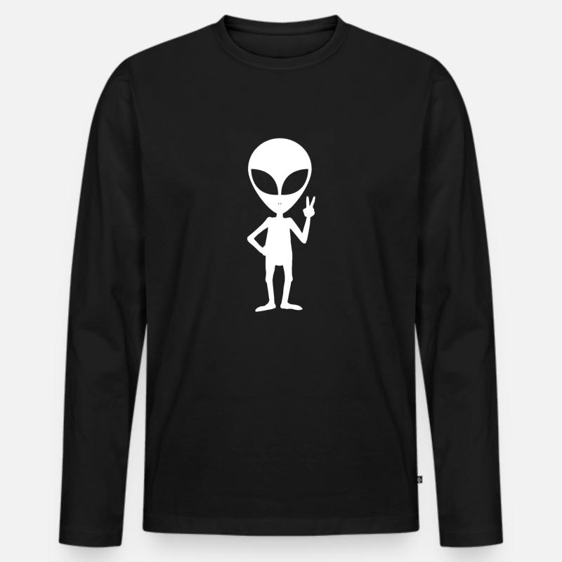 Alien - Männer Premium Bio Langarmshirt - Schwarz