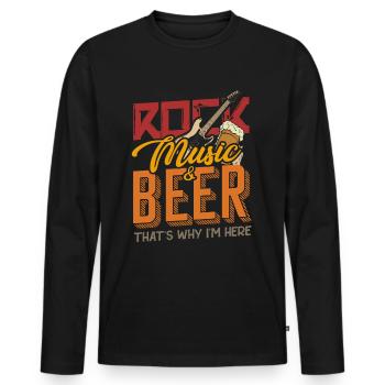 Rock Musik und Bier - Männer Premium Bio Langarmshirt - Schwarz - Vorne - Nico (187cm)