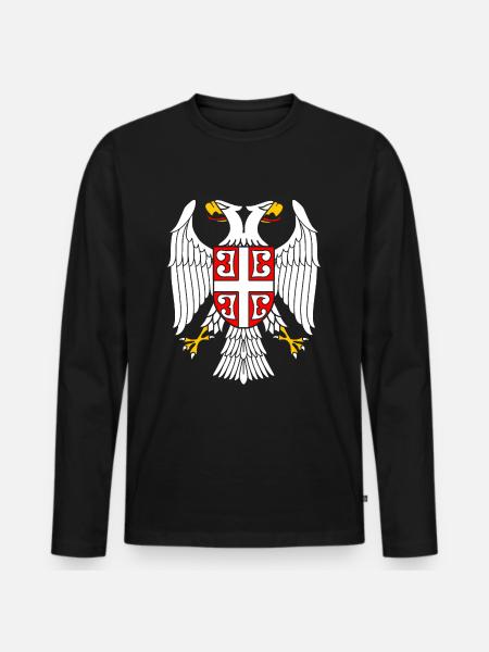 Serbian Eagle - Men's Premium Organic Long Sleeve Shirt - black