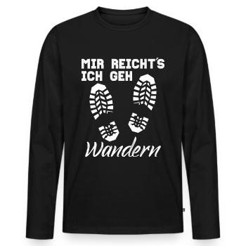 ENOUGH FOR ME I GO HIKING. - Men's Premium Organic Long Sleeve Shirt - black - Front - Nico (187cm)