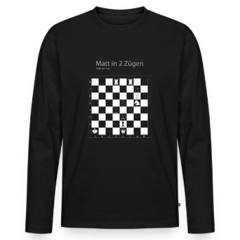 Schach Schachproblem Matt in 2 Zügen Geschenkidee - Männer Premium Bio Langarmshirt - Schwarz - Vorne - Nico (187cm)